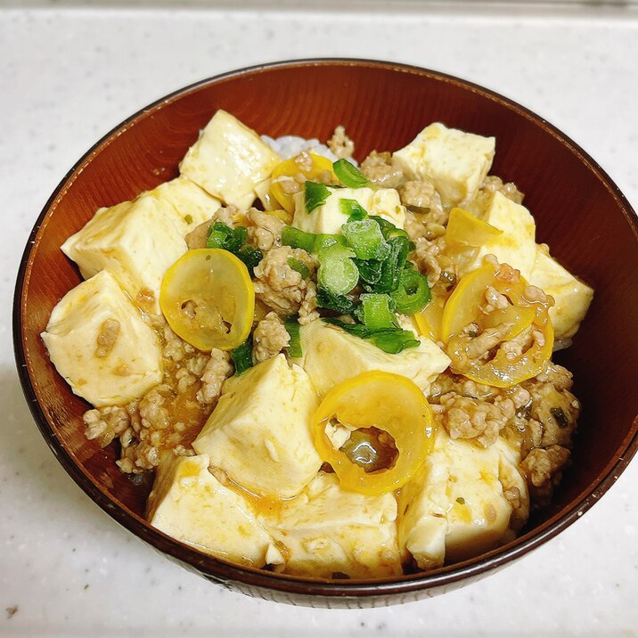 ズッキーニ入りの麻婆豆腐丼✨